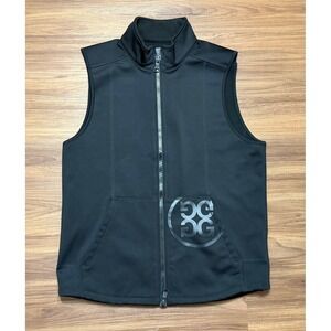 G/FORE Mens Circle G Logo Tech Fleece Lined Full Zip Golf Vest Black Sz L